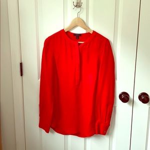 J. Crew red silk blouse, size 4